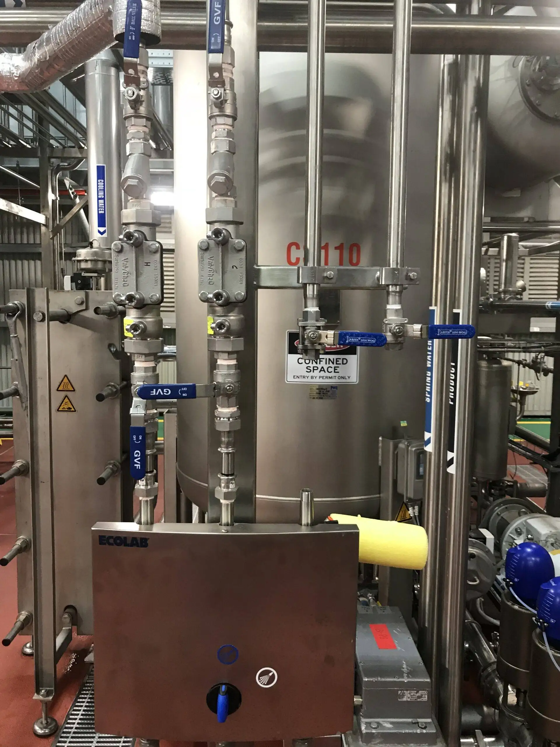 Industrial gas system installation with valves and tanks for Brisbane commercial plumbing services